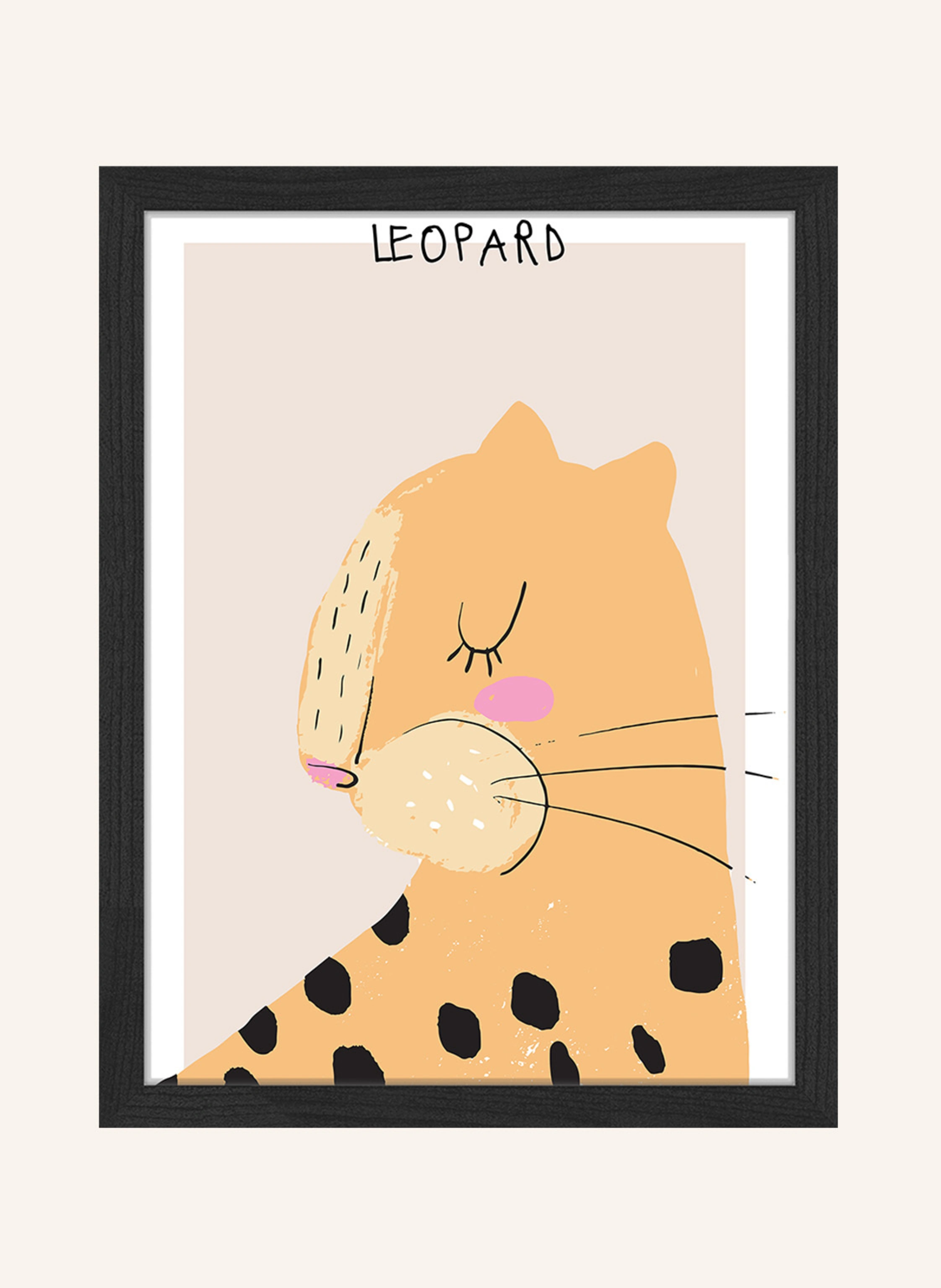 Milan Moon Wandbild SCHLÄFRIGER LEOPARD mit Rahmen