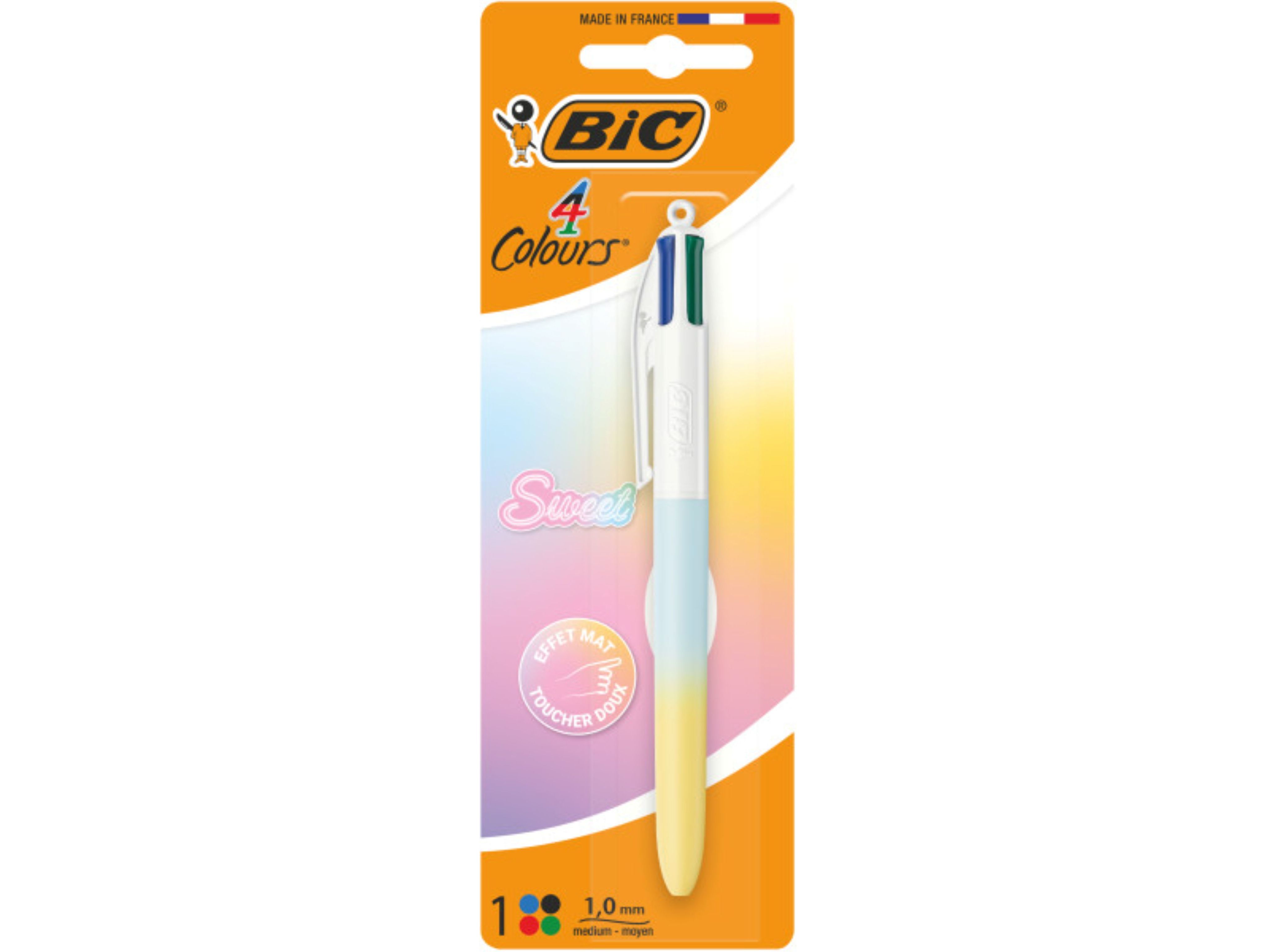 ESFEROGRÁFICA RETRÁTIL BIC PASTEL GRADIENT 4 CORES