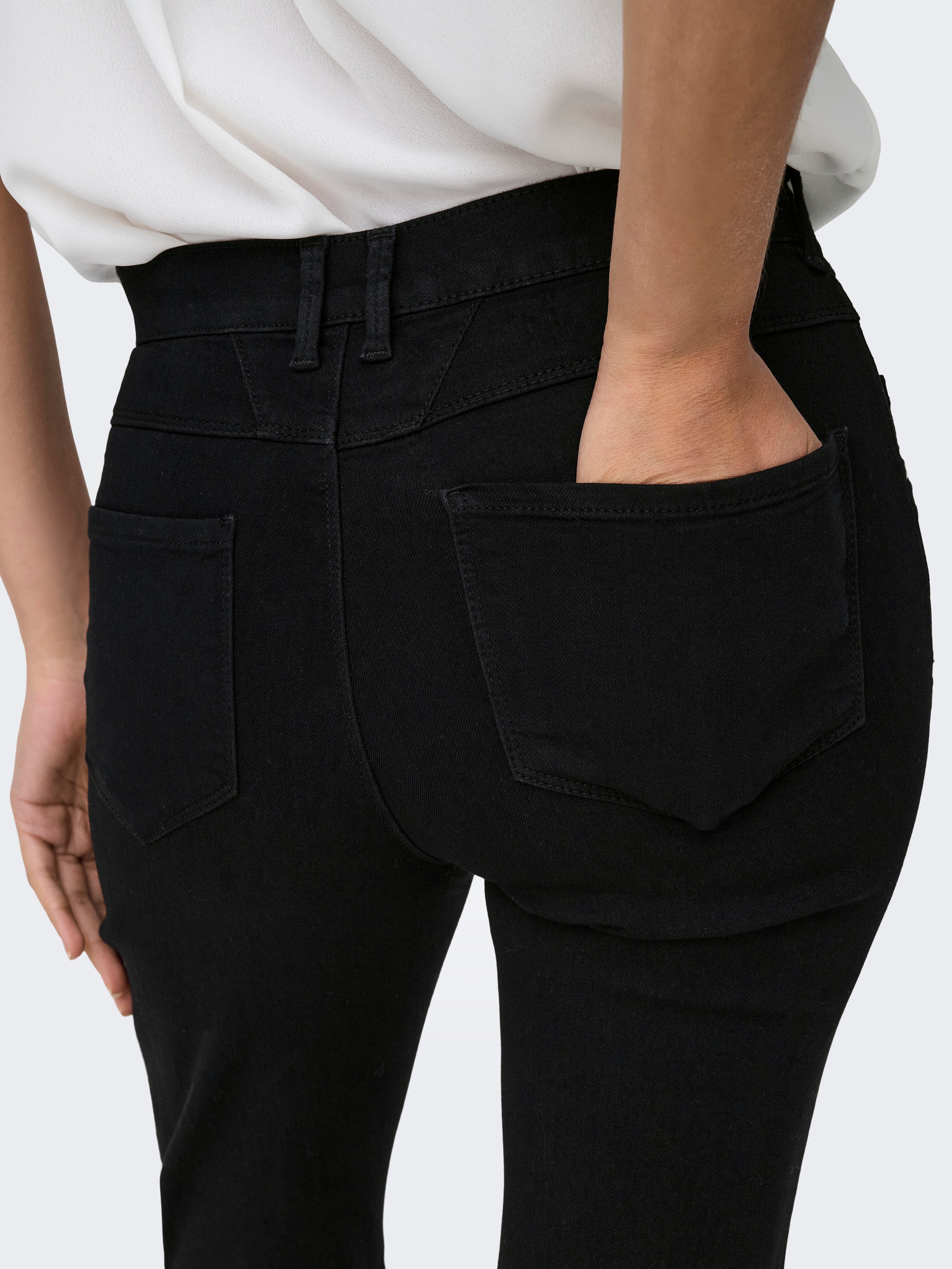 ONLRAIN Mittlere Taille Ausgestellt Jeans Washed Black