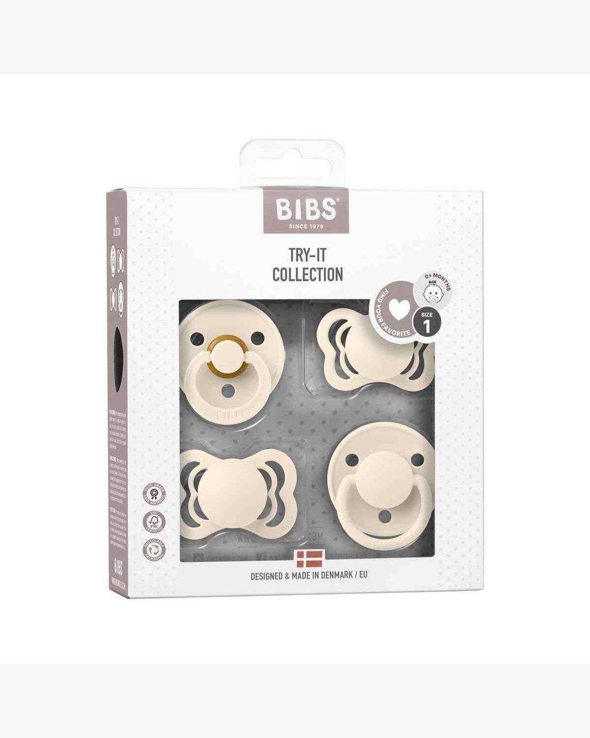 BIBS Try-it-Collection – Smokkepakke 4stk, Naturgummi | 0-6 mnd