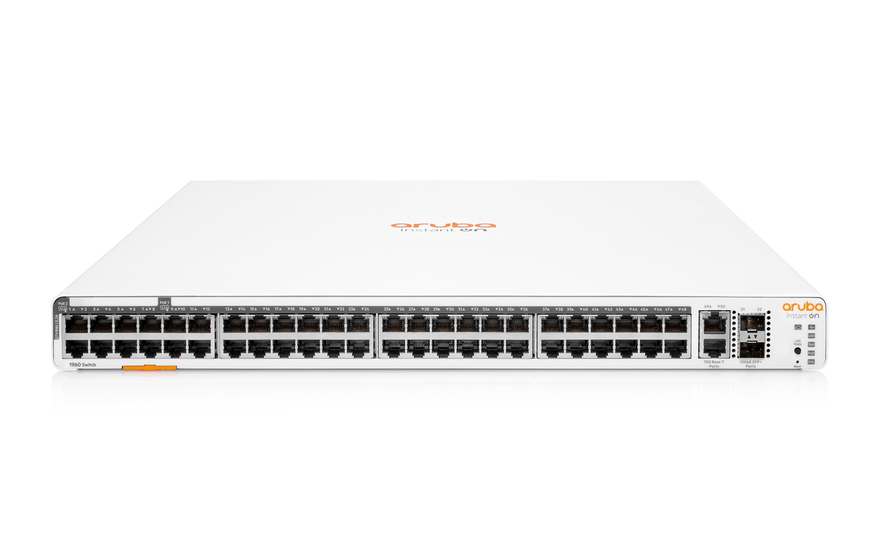 PoE+ Switch Aruba Instant On 1960 48G 2XGT 600W 52 Port<br>Aruba Instant On 1960 48G 40p Klasse 4 8p Klasse 6 PoE 2XGT 2SFP+ 600W Switch