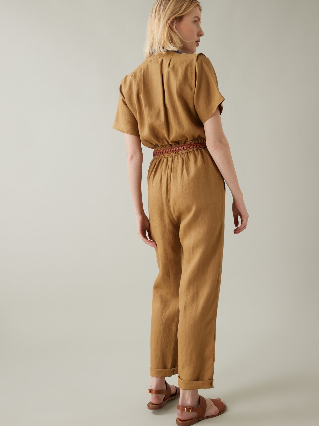 Combinaison-pantalon en lin femme