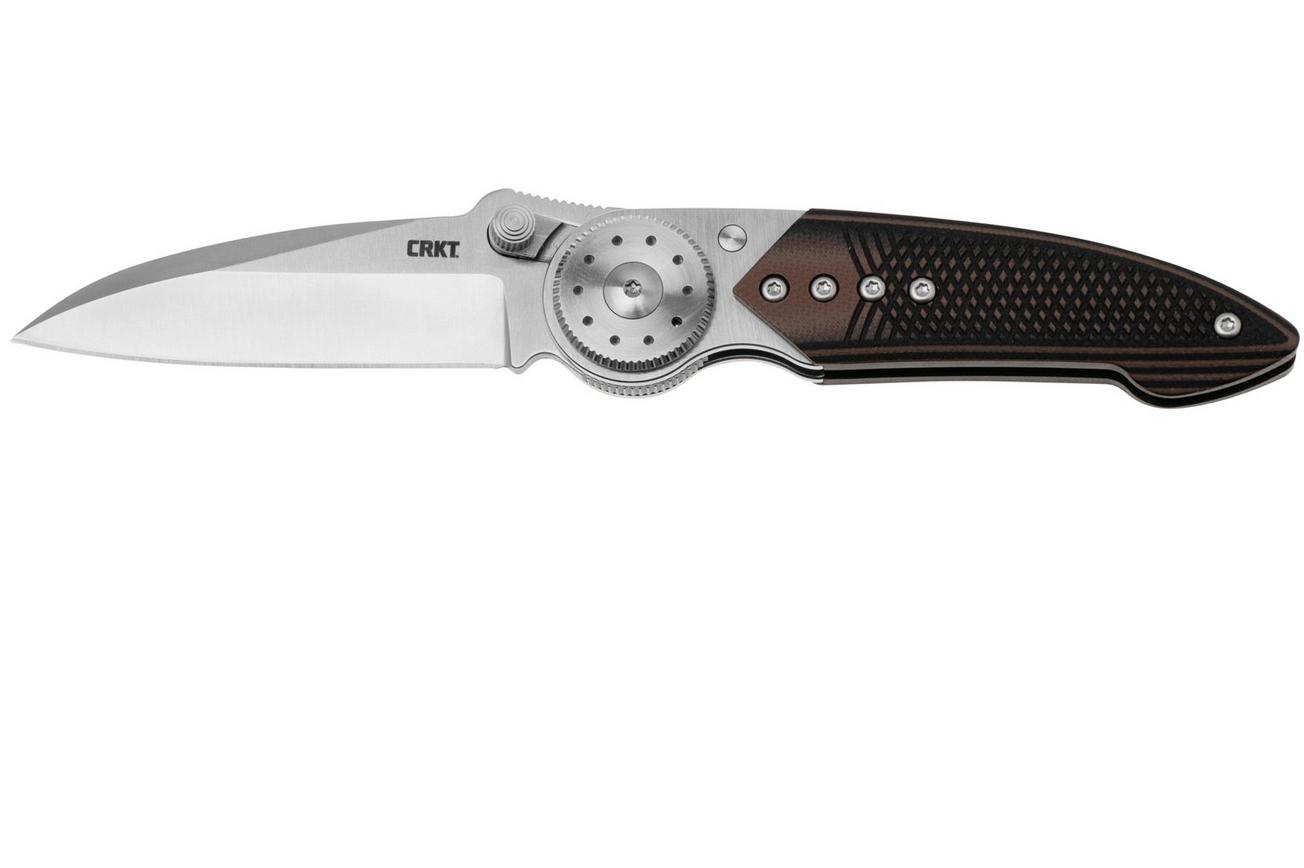 CRKT Walker Blade Lock 4200 Satin 14C28N, Stainless Steel, Black Brown G10 Overlay, zakmes, Michael Walker design
