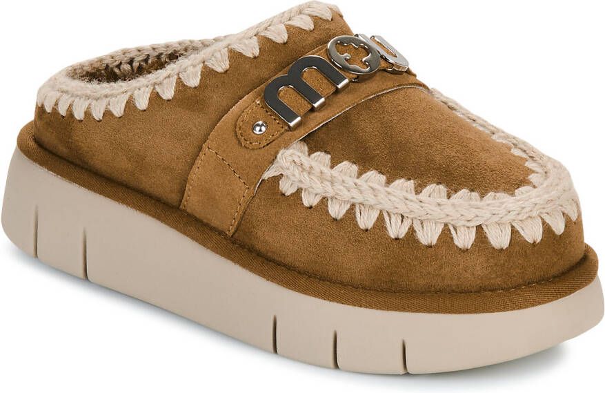 MOU Instappers Dames Bounce Clog Maat: 38 Materiaal: Suède Kleur: Cognac