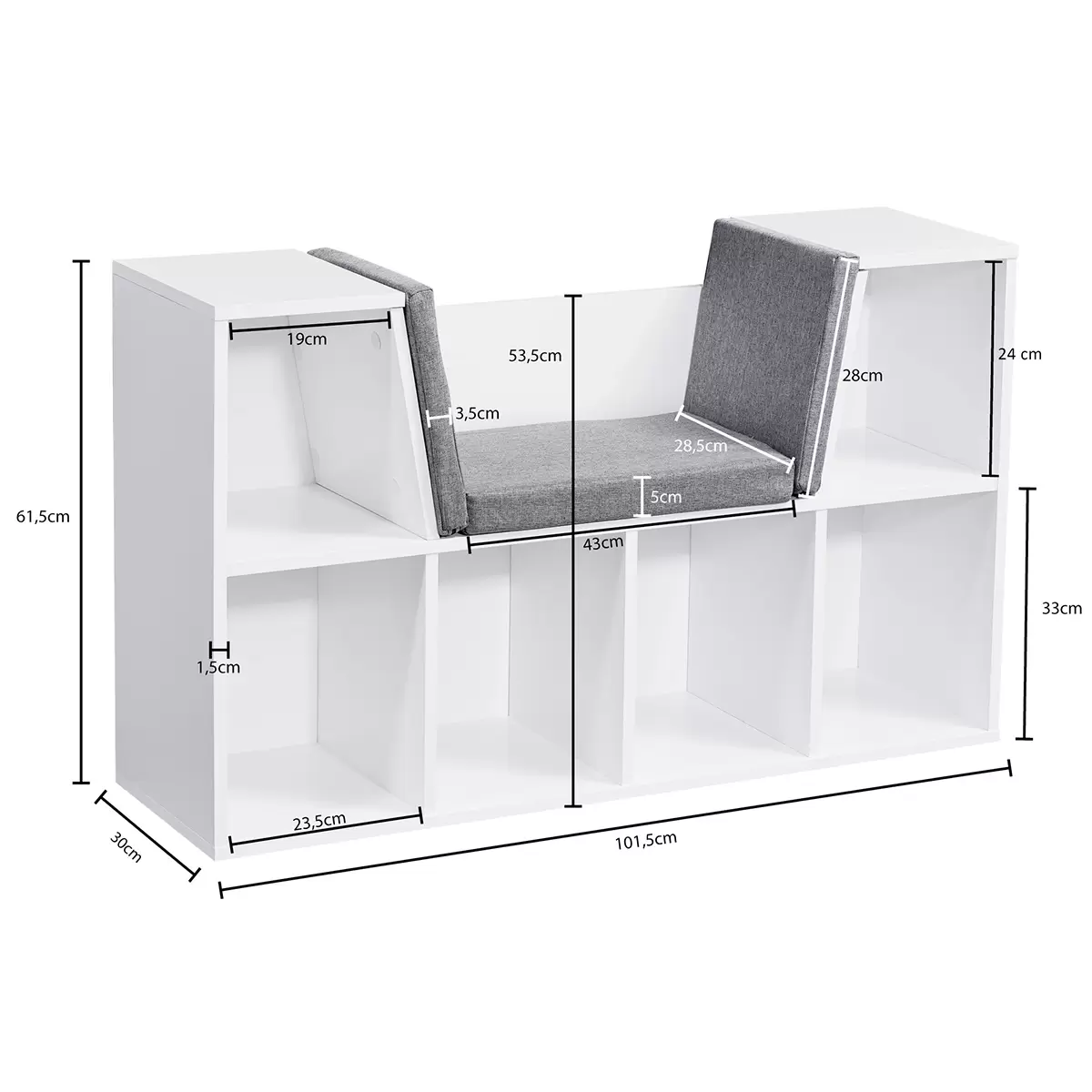 Standregal Benavente grau,weiss