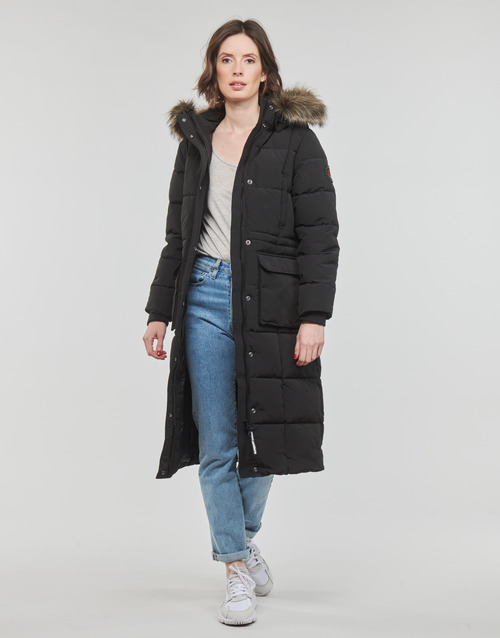 Superdry - EVEREST LONGLINE PUFFER COAT - Noir