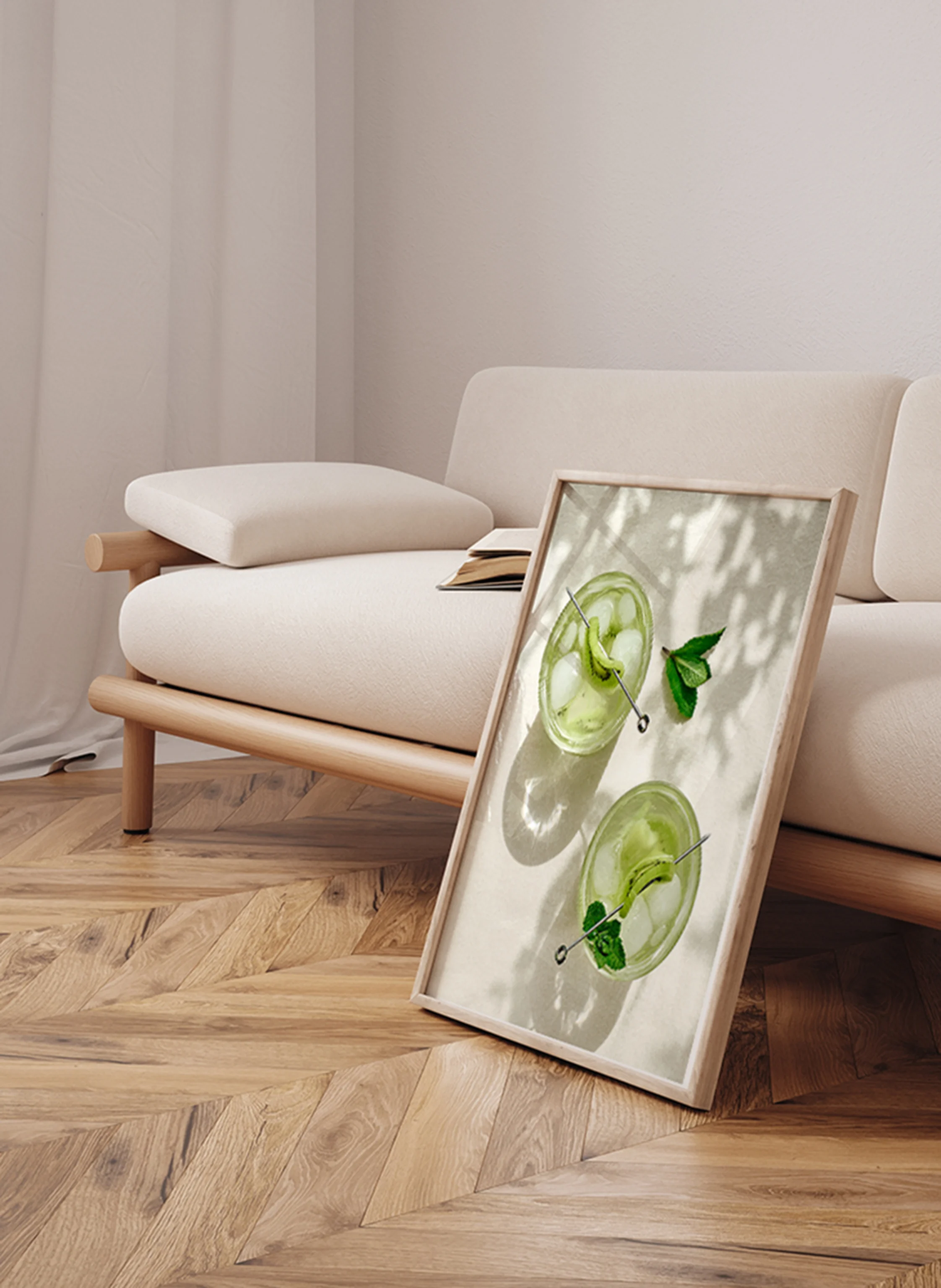 JACOB BADEN Wandbild SOMMER COLD DRINKS mit Rahmen