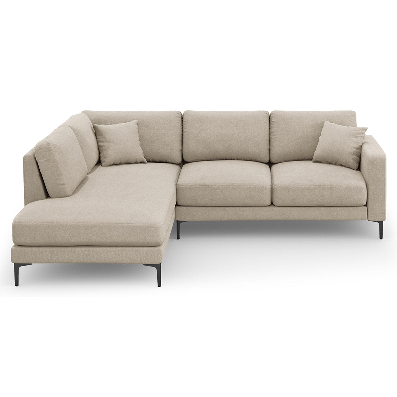 Mazzini Sofas Canapé d'angle Gauche Venus 5 Places beige - 254x185x90 cm