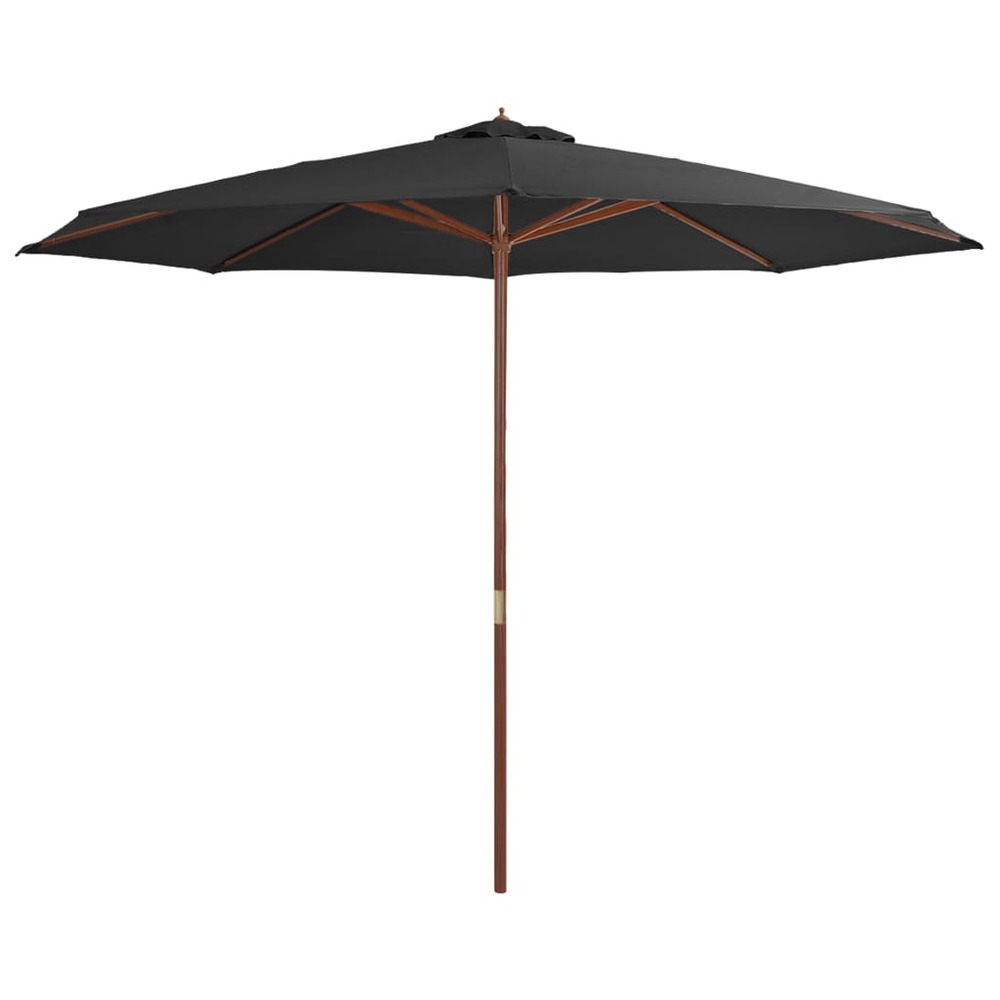 Parasol avec mât en bois 350 cm anthracite