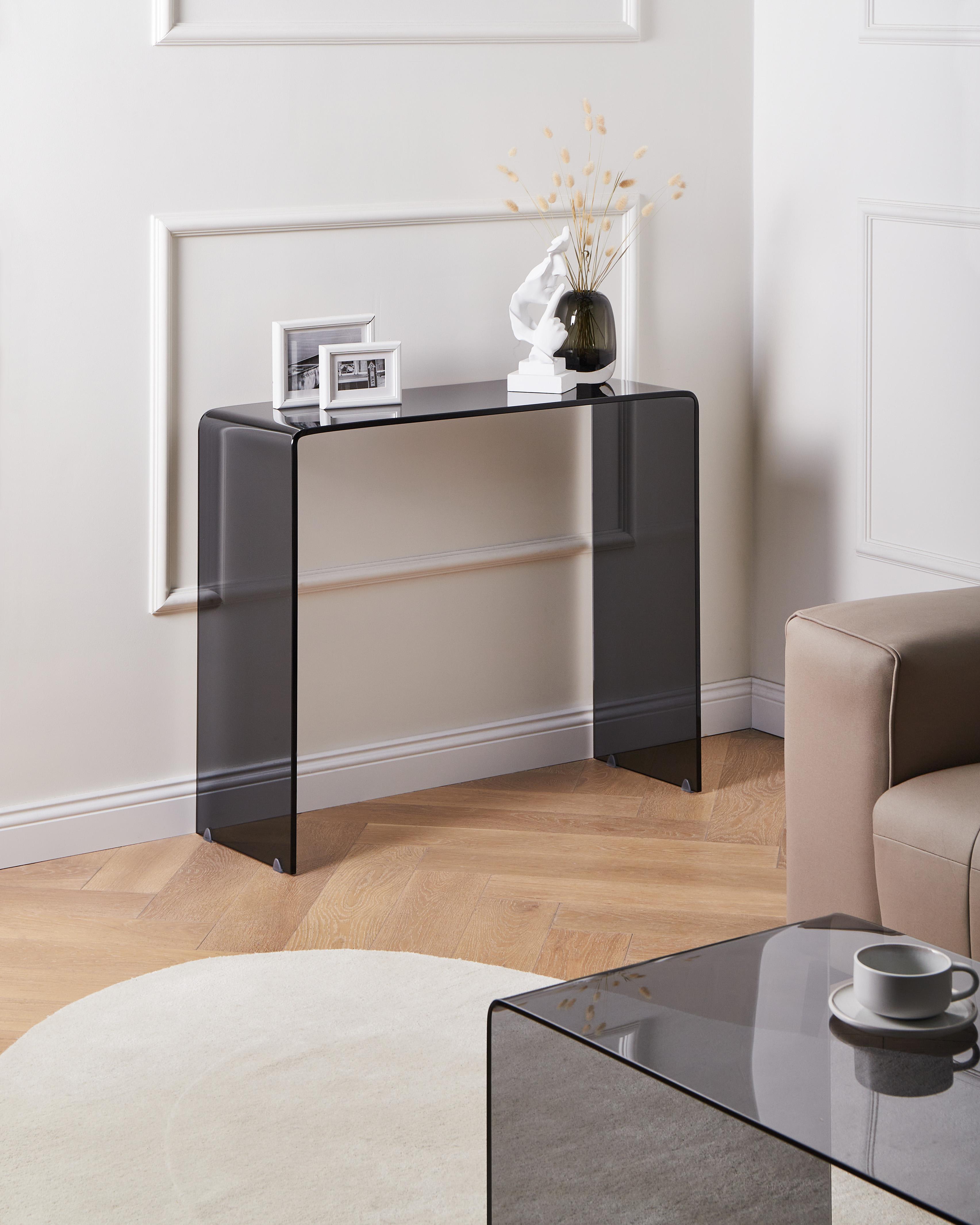 Sidetable KENDALL Veiligheidsglas Zwart