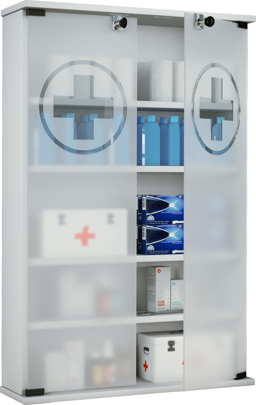 Wand-Medizinschrank Janula - weiß - 91 cm hoch
