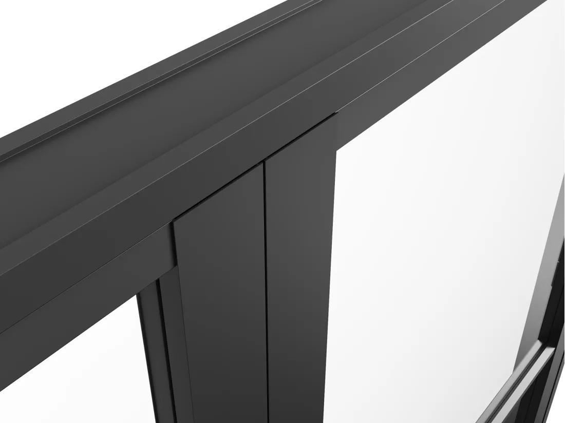 Bloc porte réversible à deux battants en aluminium et verre trempé - 2 x H204 x L93 cm - Noir - MASERU