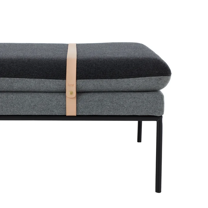 Ferm Living - Turn Daybed cotton linen, schwarz / natur