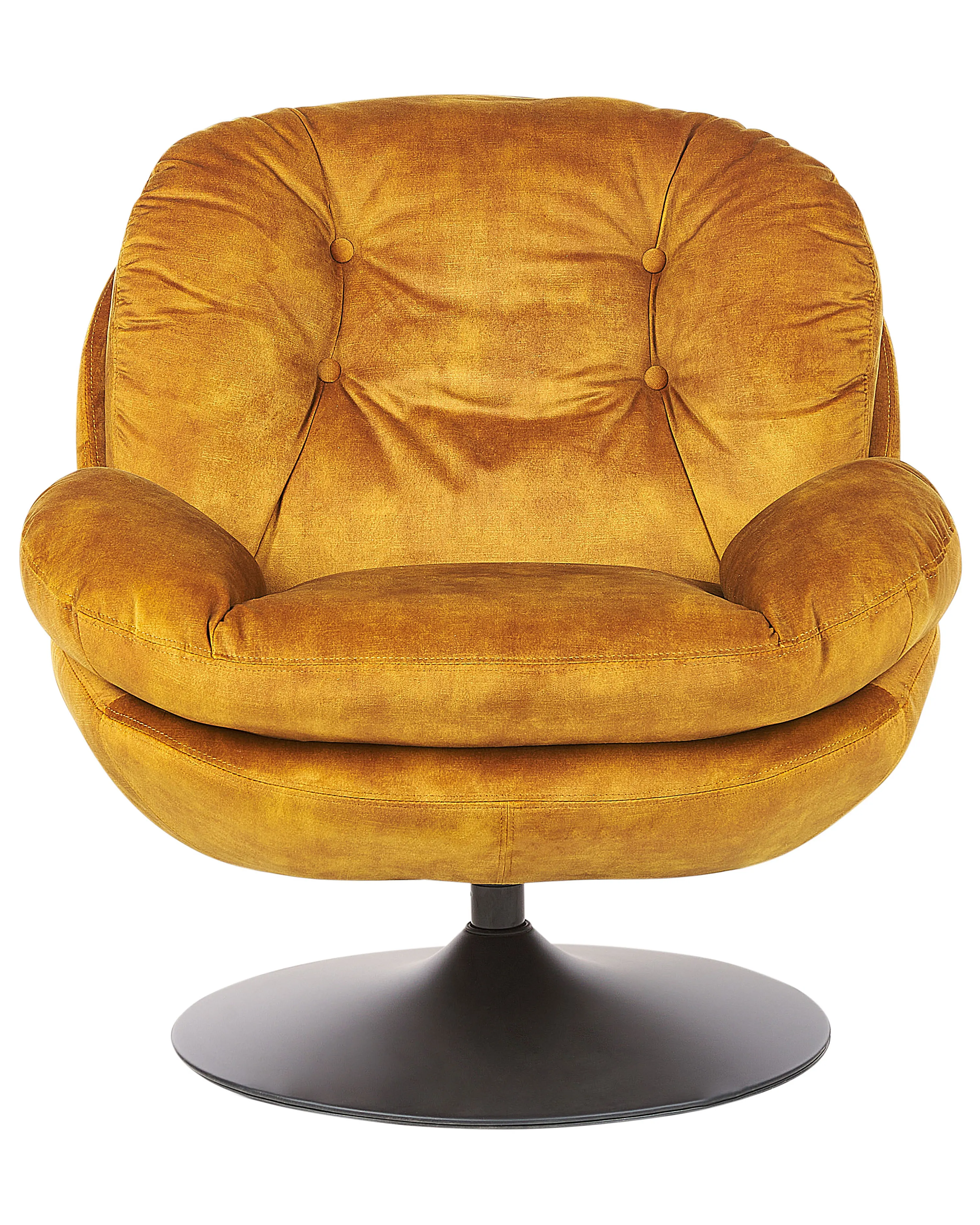 Draaifauteuil NOLVIK Fluweel Mosterdgeel