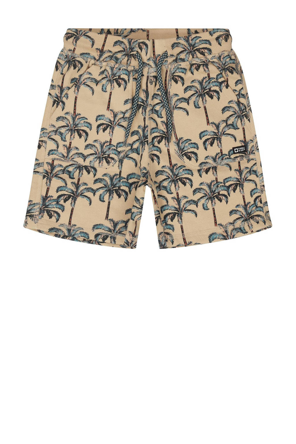 Tumble 'n Dry regular fit sweatshort Fontana met all over print zand/groen
