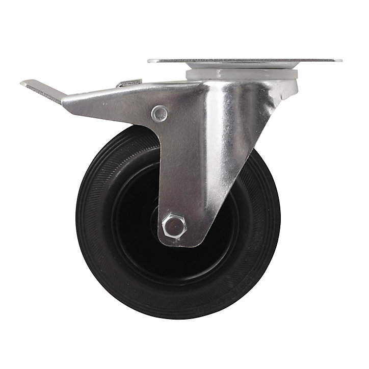 Roulette pivotante noire ø12.5 cm, charge max 75 kg
