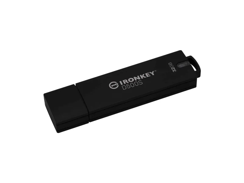 Kingston IronKey D500S - USB flashdrive - krypteret - FIPS 140-3 Level 3 - 32 GB - USB 3.2 Gen 1 - TAA-kompatibel