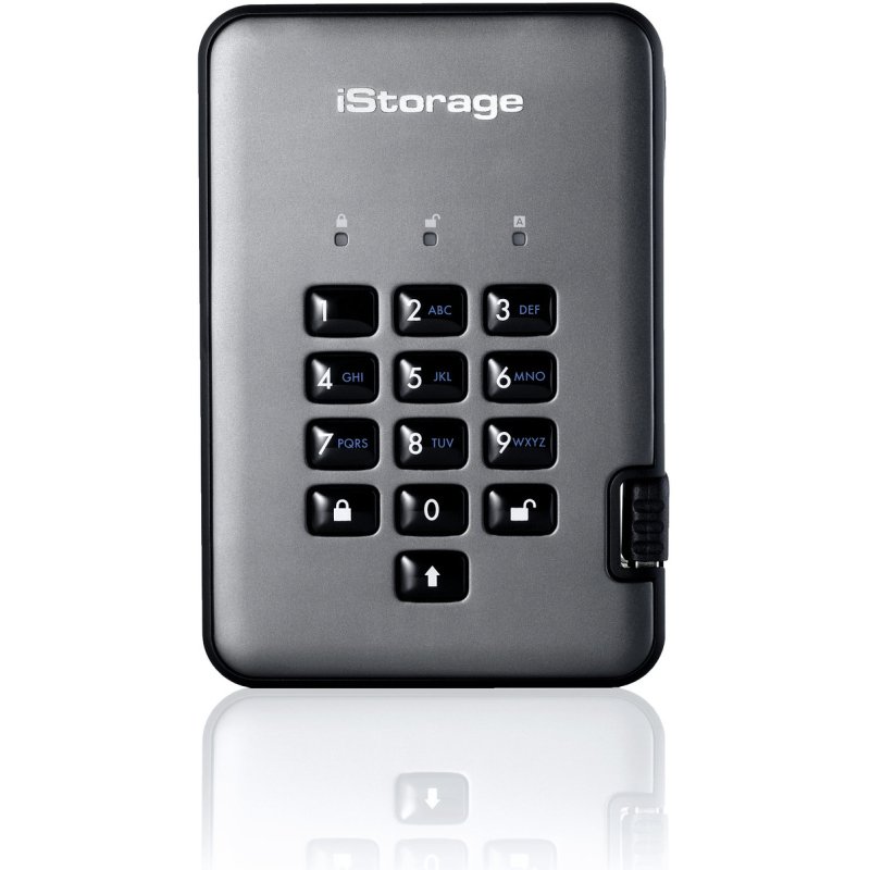 iStorage diskAshur PRO2 256-bit 512GB USB 3.2 FIPS Level 3 certified, secure encrypted solid-state drive IS-DAP2-256-SSD-512-C-X