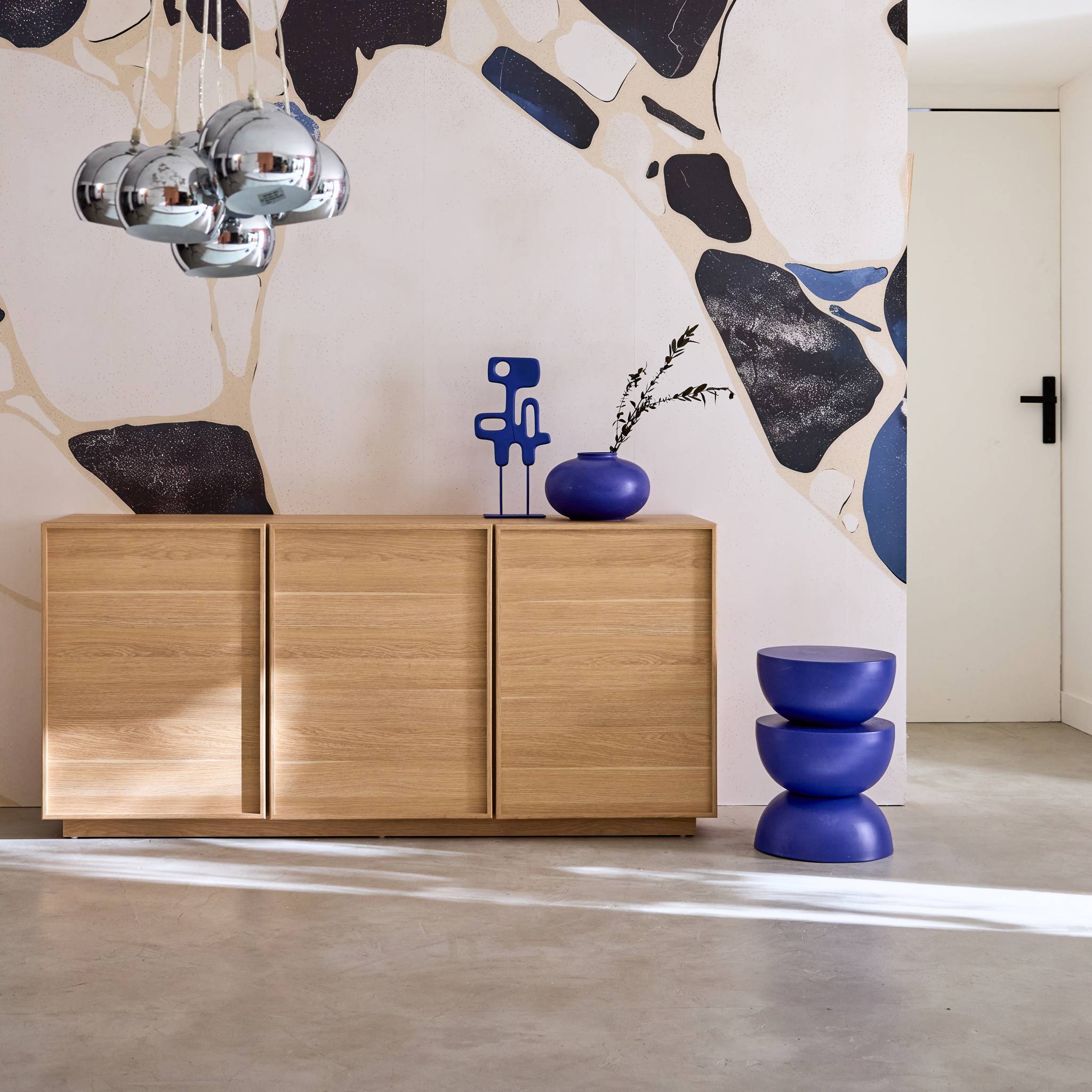sweeek - Dressoir houtlook 3 deuren 160cm