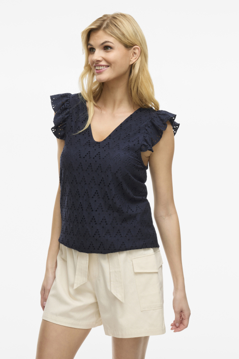 Vila blauwe dames t-shirt