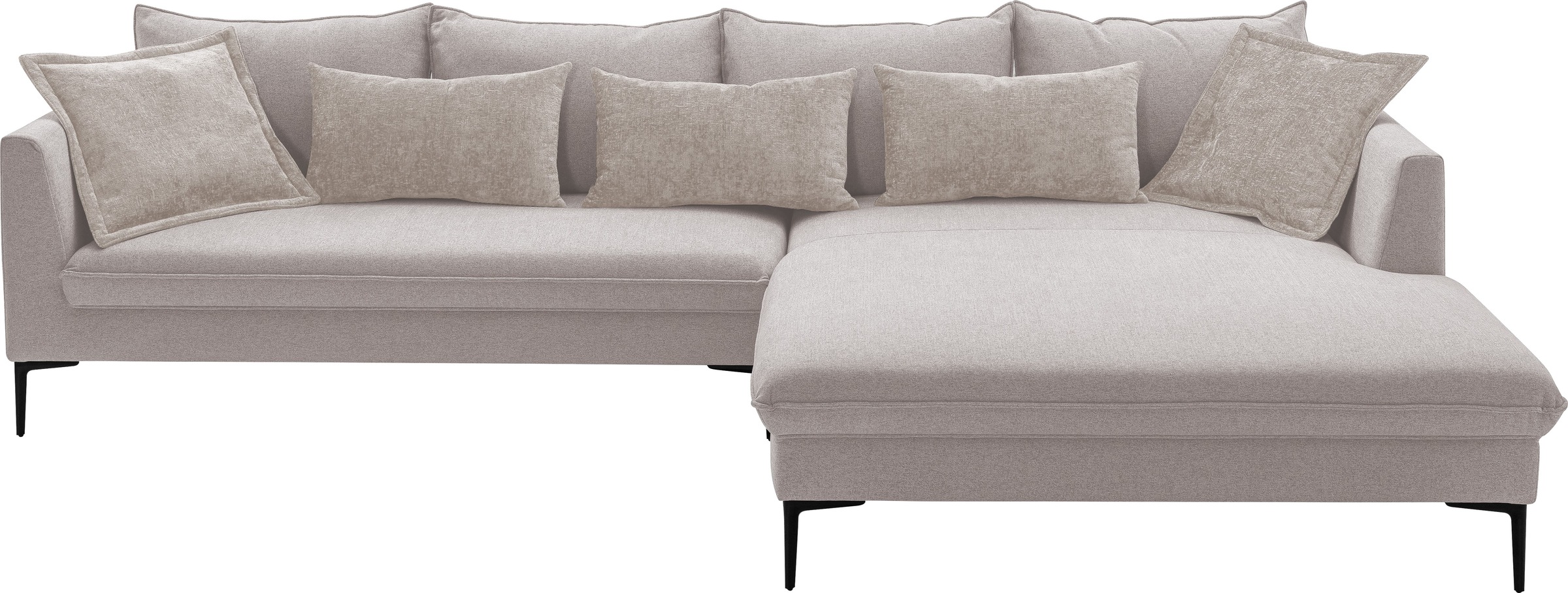 exxpo - sofa fashion Ecksofa »Piazza, elegant und edel, Designsofa mit tollem Sitzkomfort,« Longchair Ecke in hochwertiger Verarbeitung, Stellmasse 321x187 cm