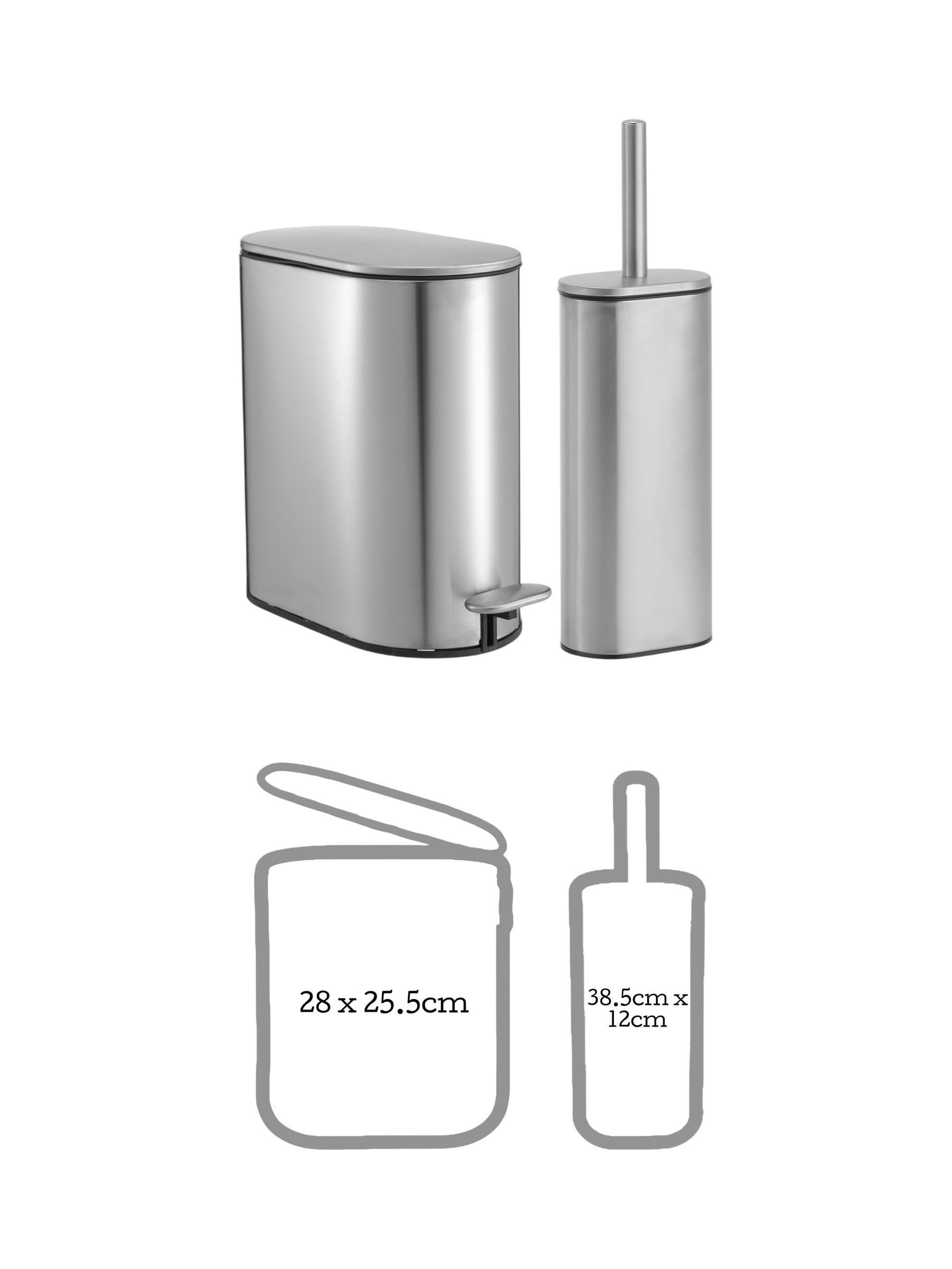 Showerdrape Fortuna 5L Soft Close Bathroom Pedal Bin and Toile Set