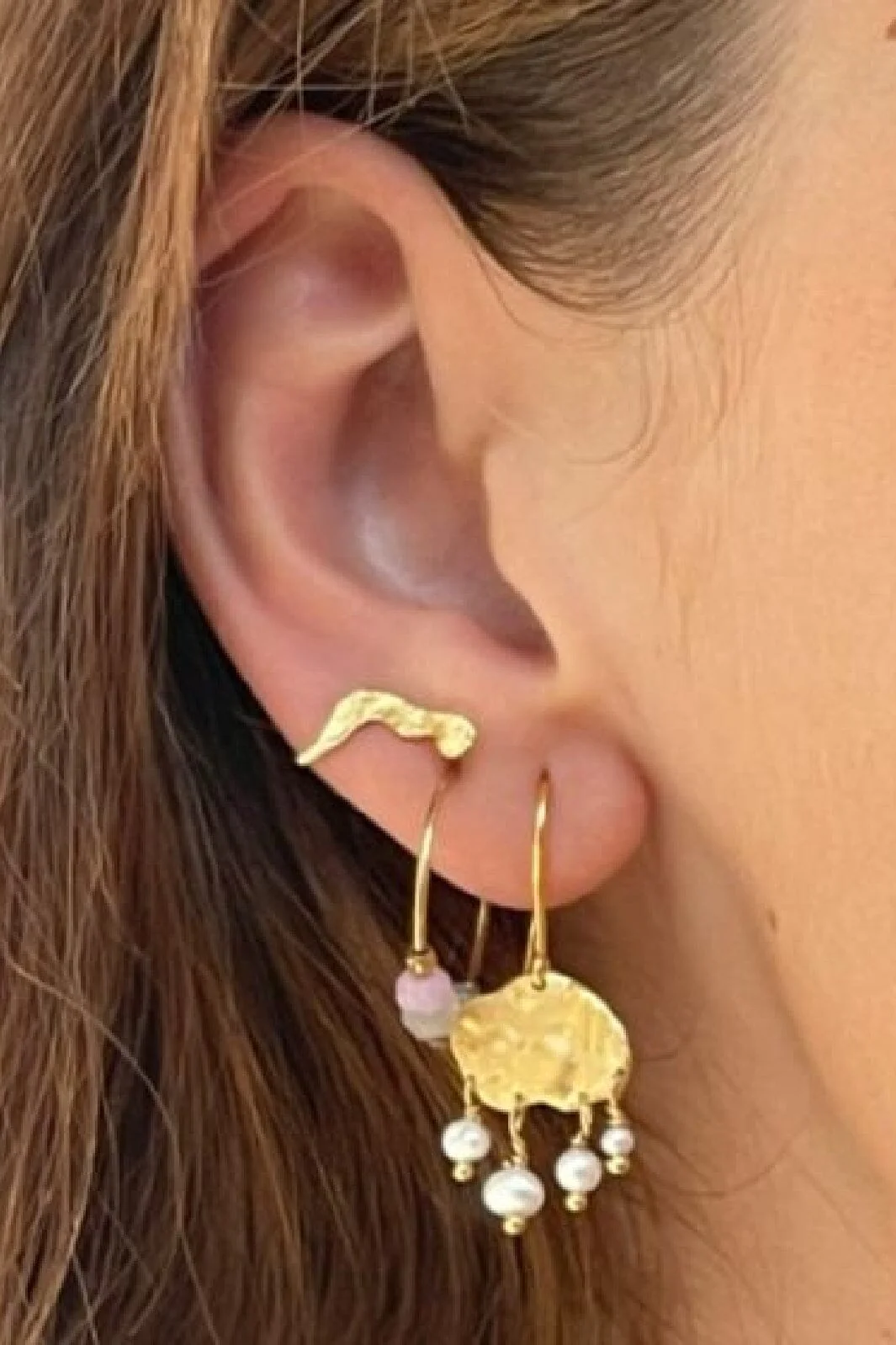 Stine A Big Goldenen Splash Earring – Elegant Pearls