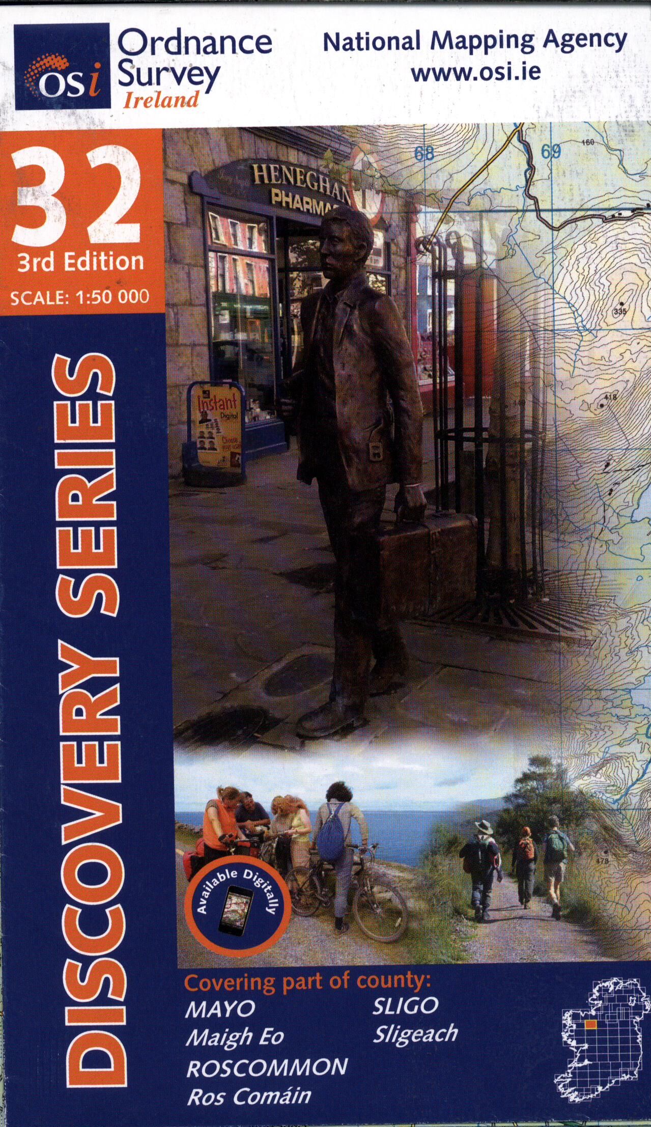 ORDNANCE SURVEY - 32 MAYO ROSCOMMON IRLANDE 1 50 000