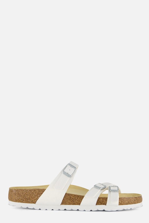 Birkenstock Franca Slippers wit Imitatieleer