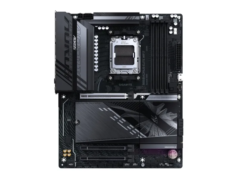 AORUS B850 ELITE WIFI7 - Bundkort - ATX - Socket AM5 - AMD B850 Chipset - USB-C 3.2 Gen 2x2, USB-C 3.2 Gen2, USB 3.2 Gen 2, USB 3.2 Gen 1 - Bluetooth, Wi-Fi 7, 2.5 Gigabit LAN - onboard grafik (CPU påkrævet) - HD Audio (8-kanaler)
