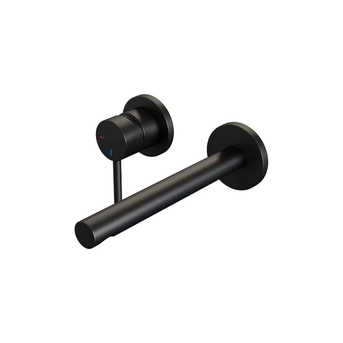 Brauer Black Edition ColdStart wastafelkraan inbouw rechte uitloop en rozetten model A2 zwart mat