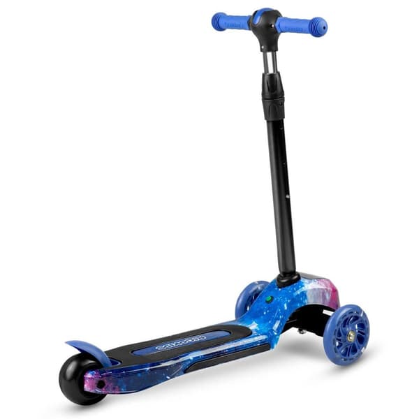 BarnescooterViktige funksjoner:- Fargerik LED-belysning på hjul, plattform og frontpanel- Justerbar høyde på styret- Store, sikre hjul med stor avstan