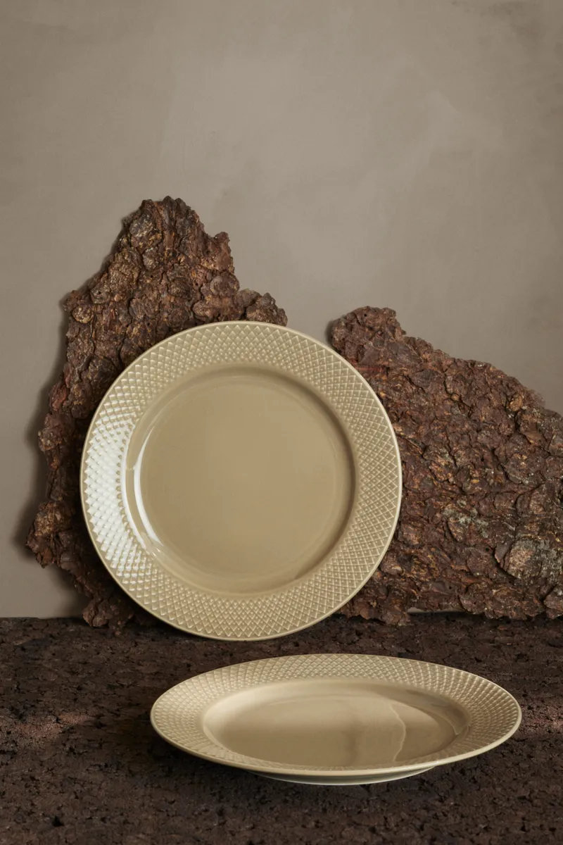 Lyngby Porcelæn Rhombe Earth Middagstallerken - 2 stk