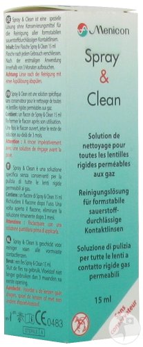 Menicare Spray & Clean Solution De Nettoyage Pour Lentilles Rigides Perméables 15ml