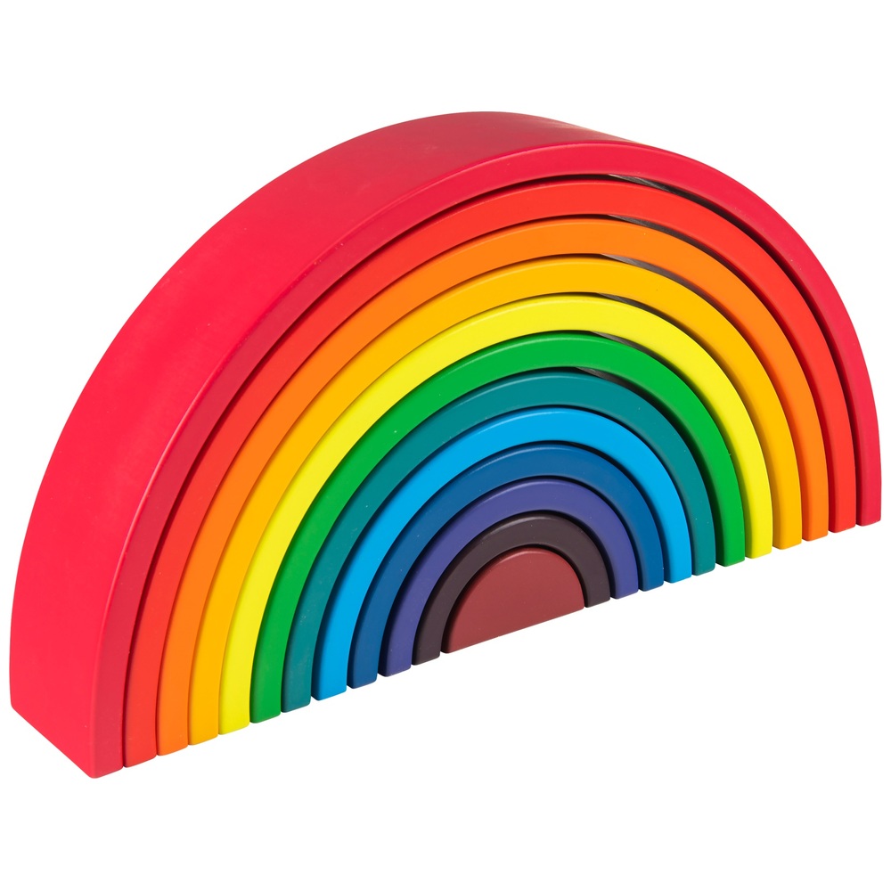 Squirrel Play 12-teiliger Regenbogen-Stapelturm aus Holz