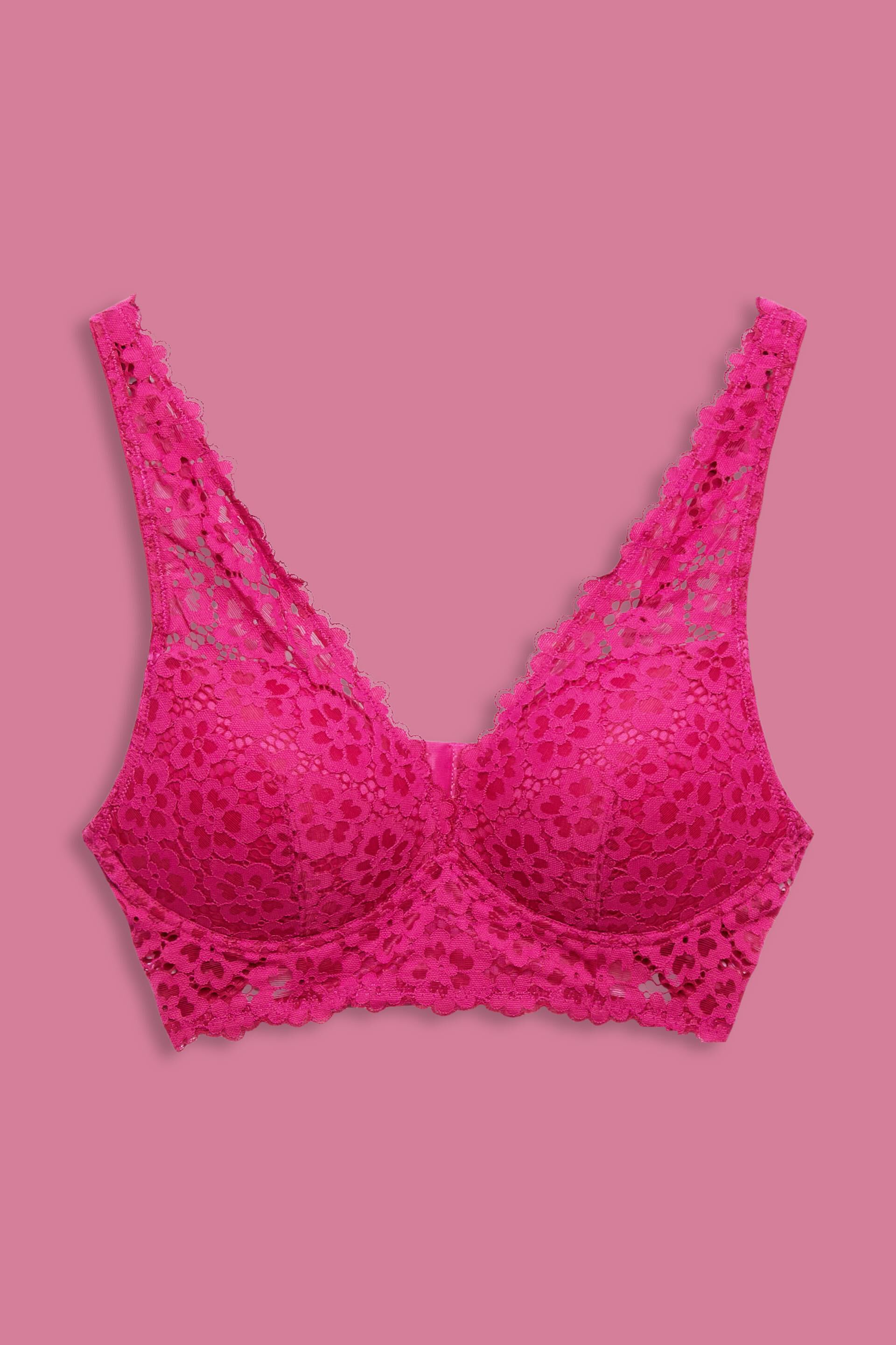 Bralette en dentelle à fleurs