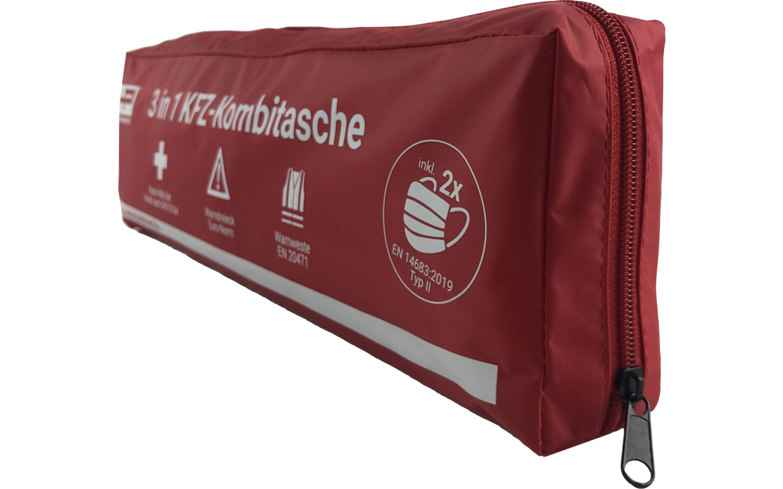 HP Autozubehör KFZ Kombitasche inklusive Mund- und Nasenschutz 3 teilig Rot