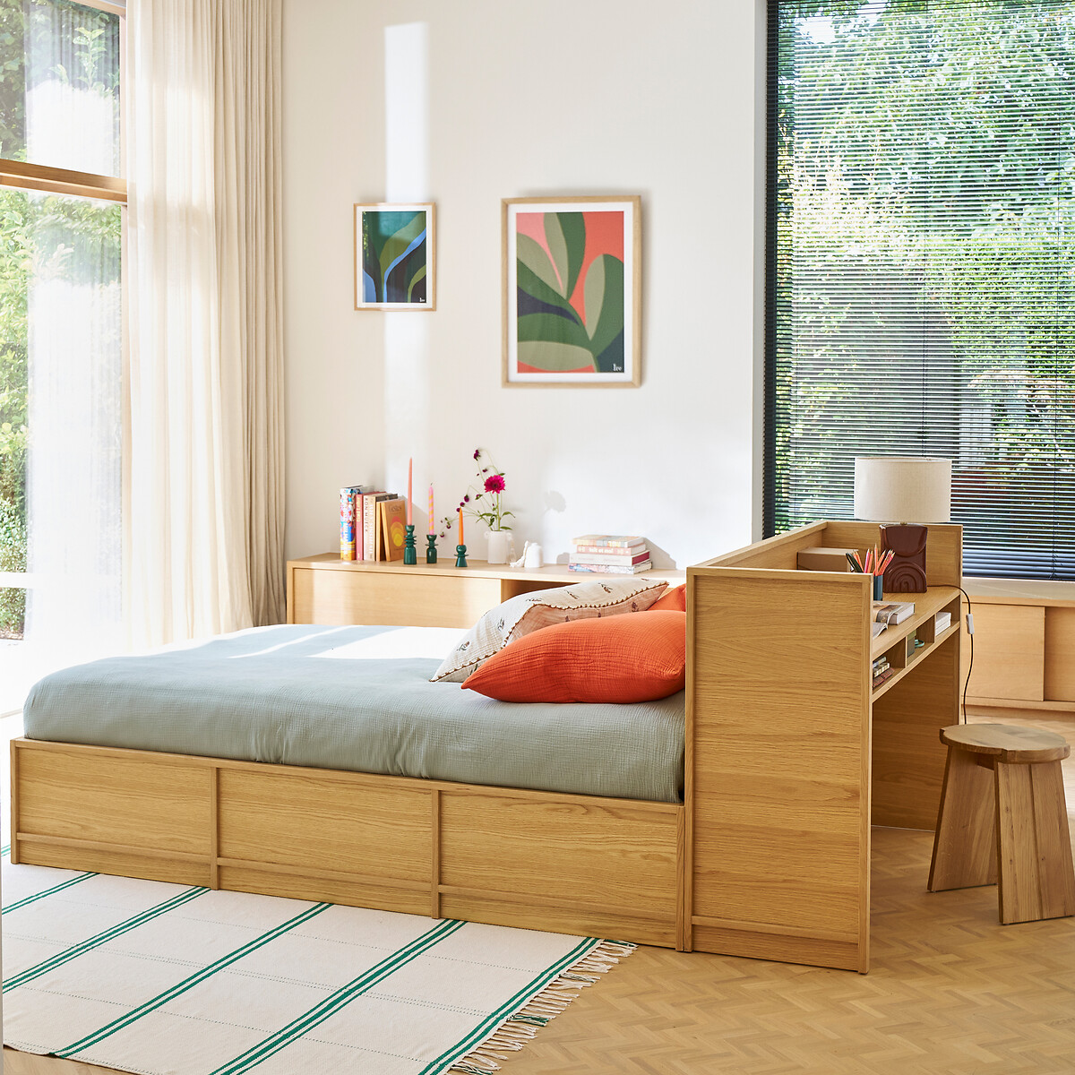 LA REDOUTE INTERIEURS<br>Cama baú com estrado de ripas rebatível, Senssia