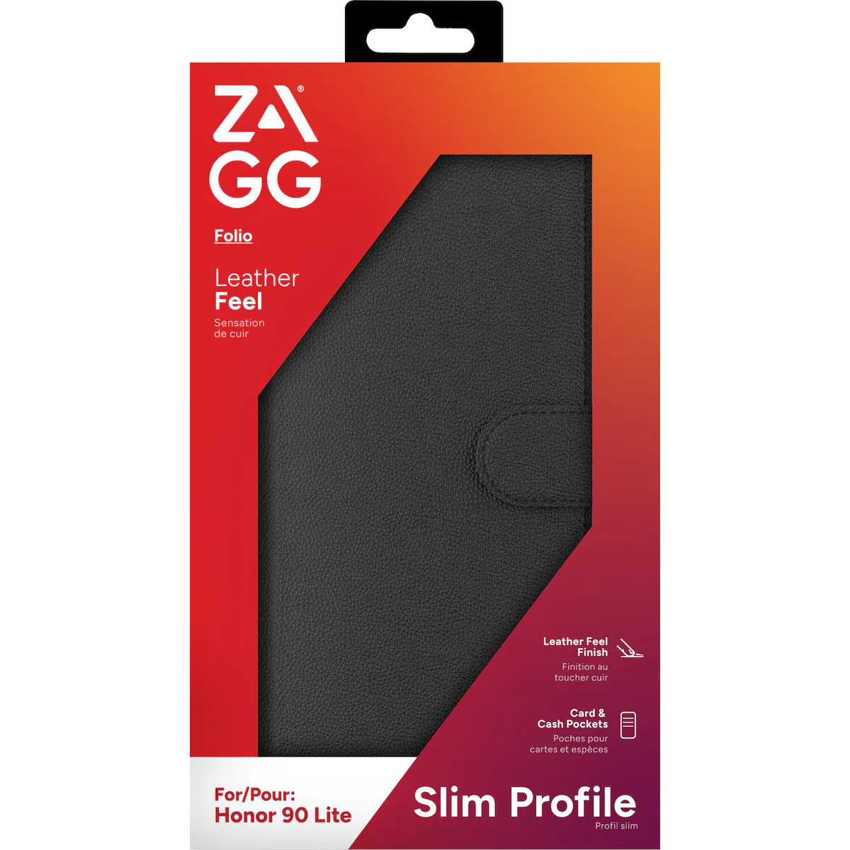 Zagg Honor 90 Lite lommebokdeksel (sort)