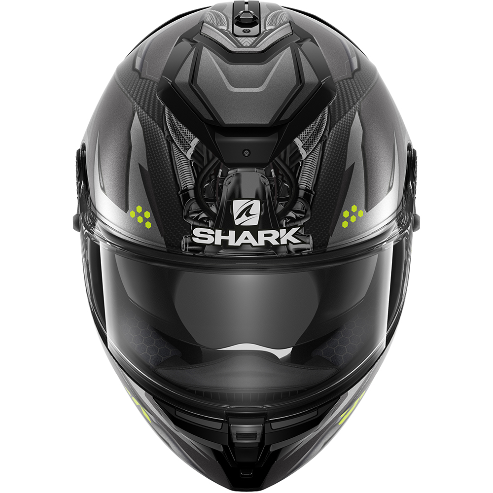 Shark - Casque Spartan GT Carbon Urikan Carbone / Noir Mat / Gris Mat / Jaune