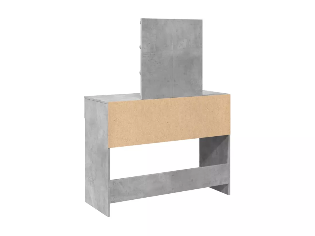 Coiffeuse avec LED gris béton 100x40x130 cm