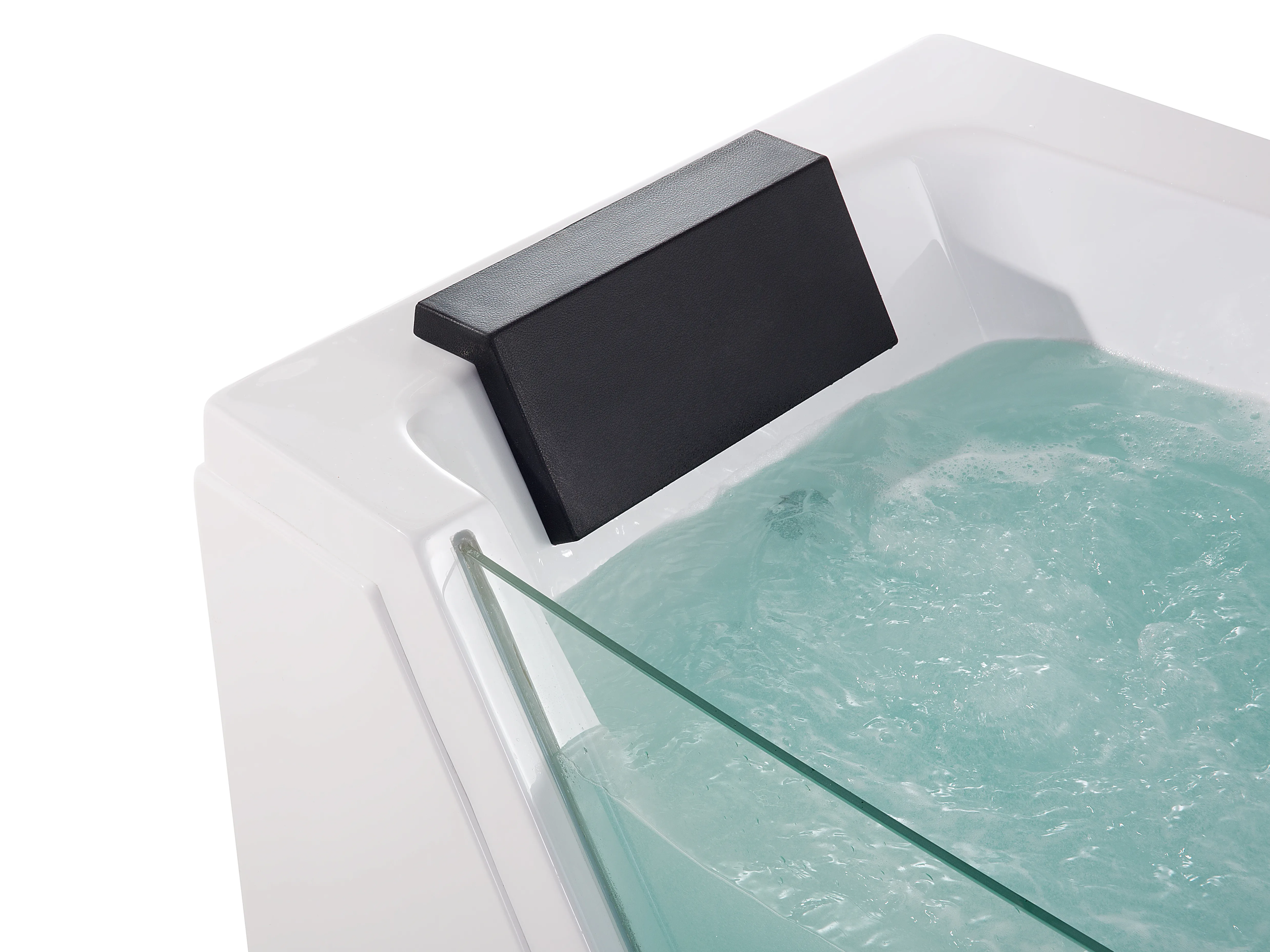 Hoek bubbelbad met LED SAMANA 174 x 79 cm Wit