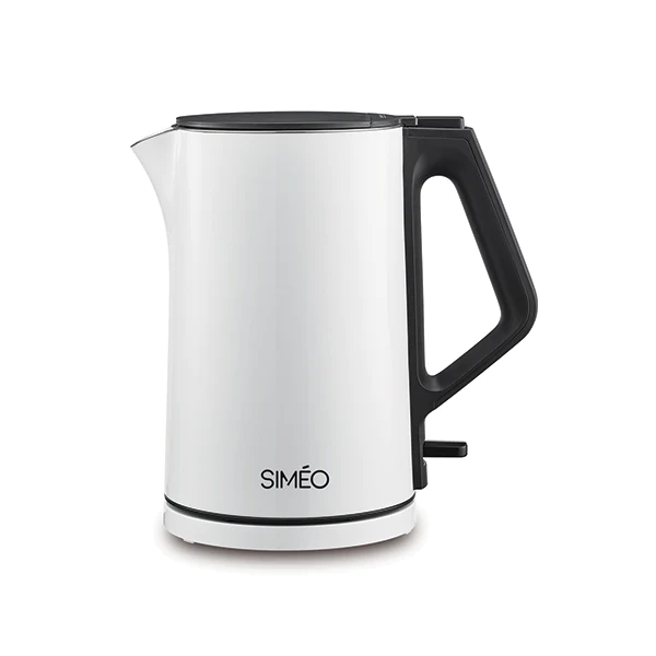Bouilloire électrique double paroi 1,4 L 2000 W blanche Simeo