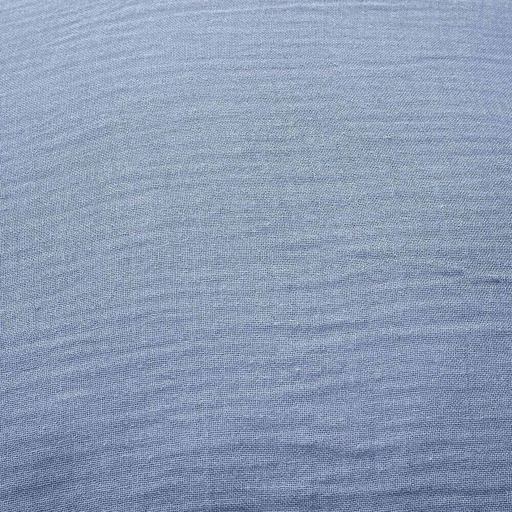Parure de lit 1 personne 140x200cm gaze de coton bleu uni