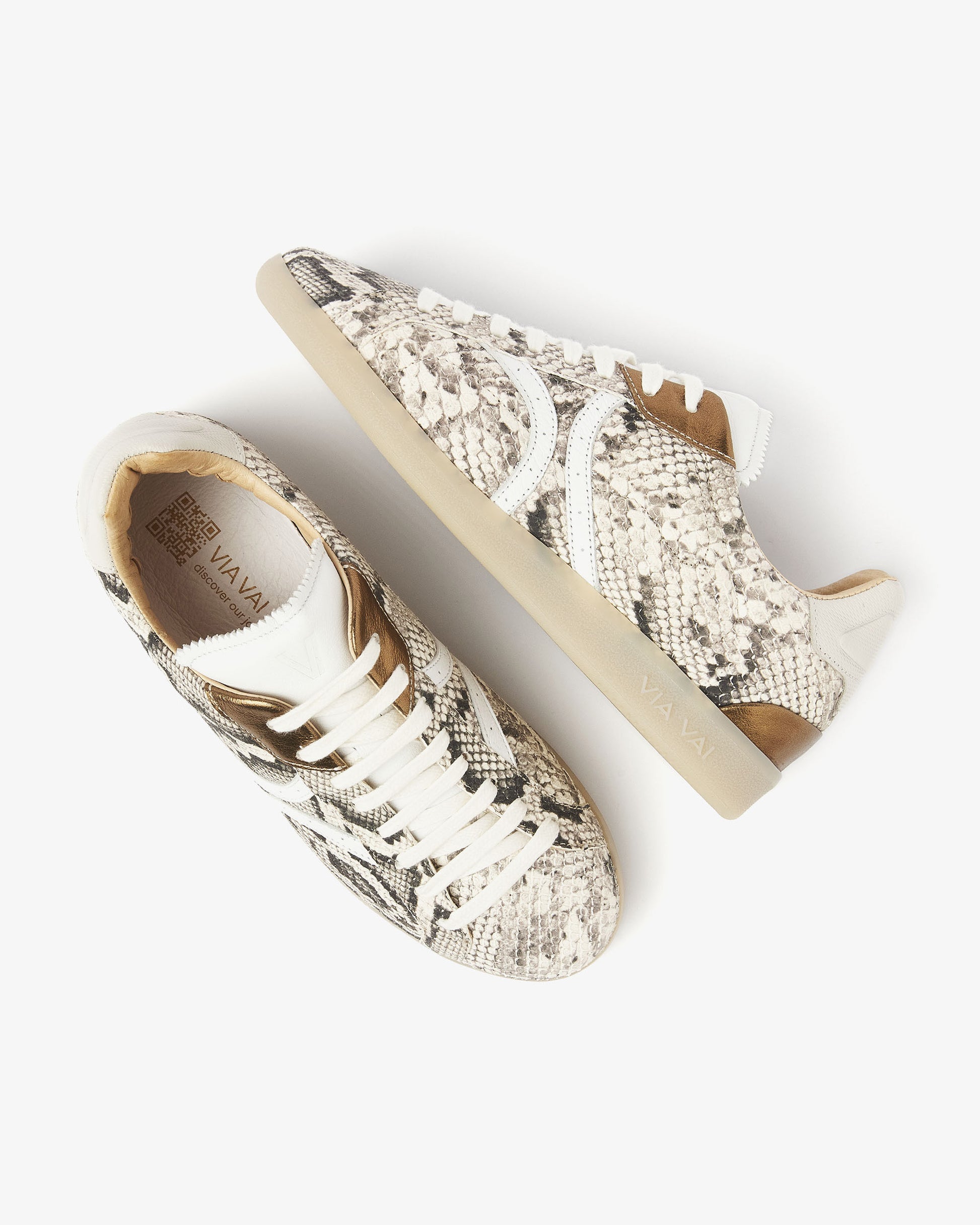VIA VAI slangenprint dames sneakers Nilla Khloe