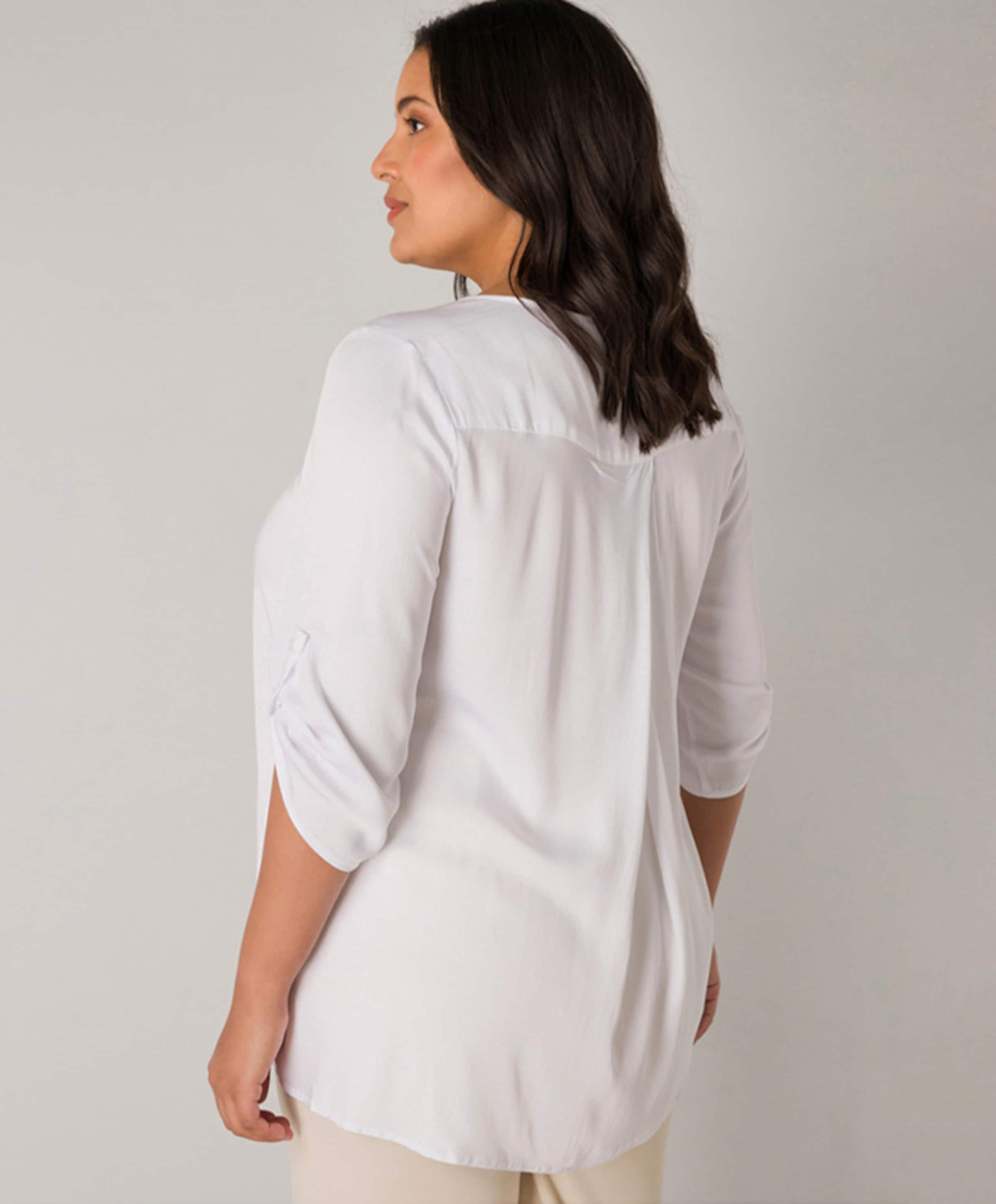 Base Level Curvy Dames blouse wit