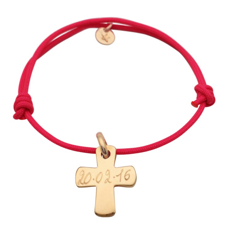 Bracelet croix plaqué or 3 microns