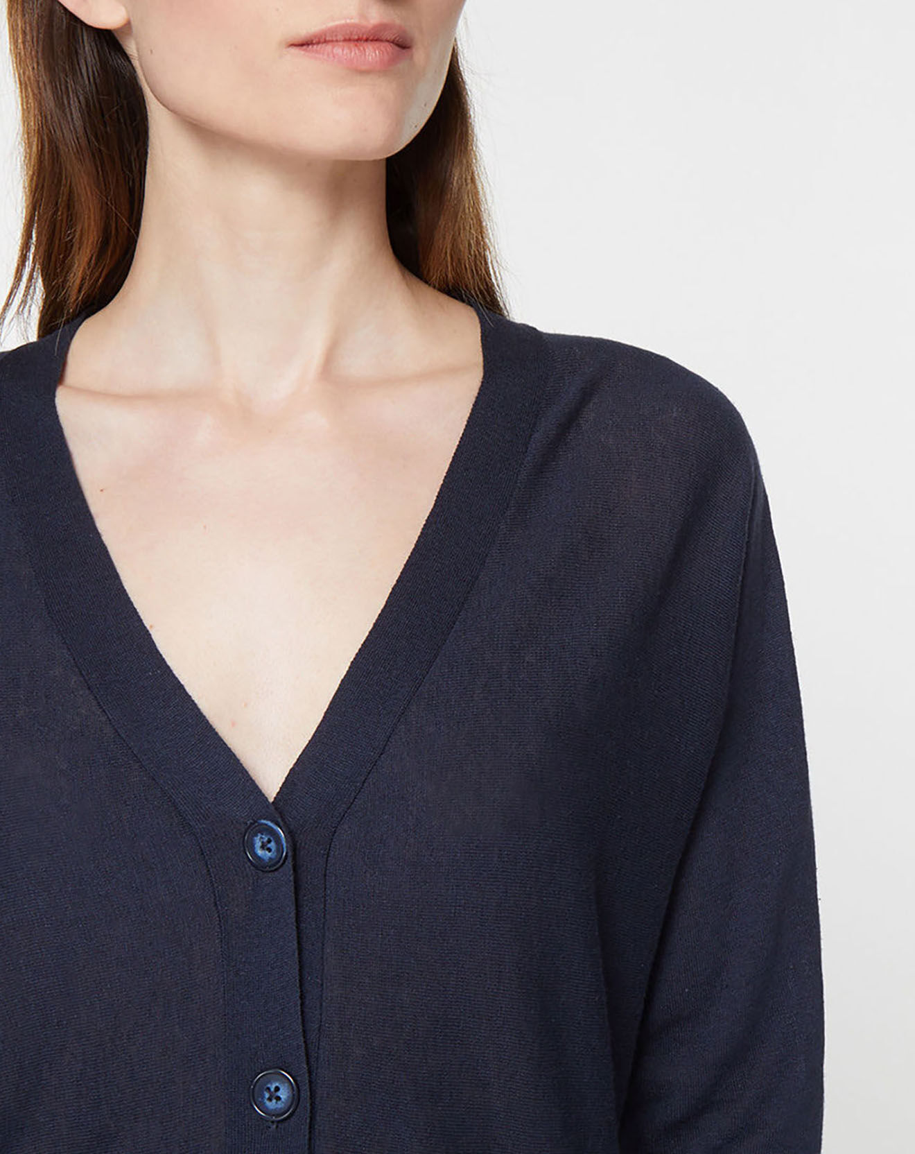 Jodhpur Gilet droit en Lin & Coton Mimosa bleu marine