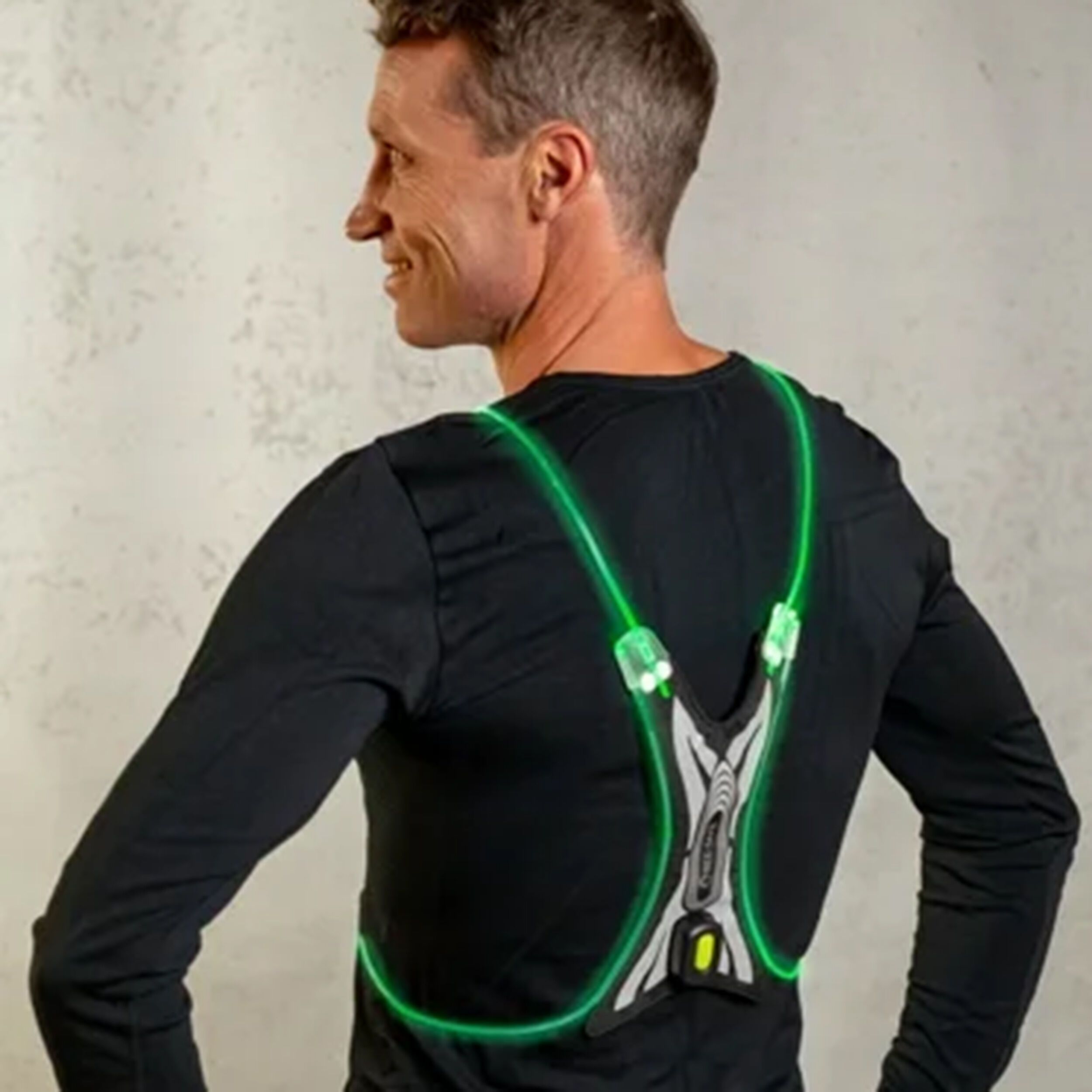 Bee-Safe Led Vest Spider USB Système D'éclairage - Vert