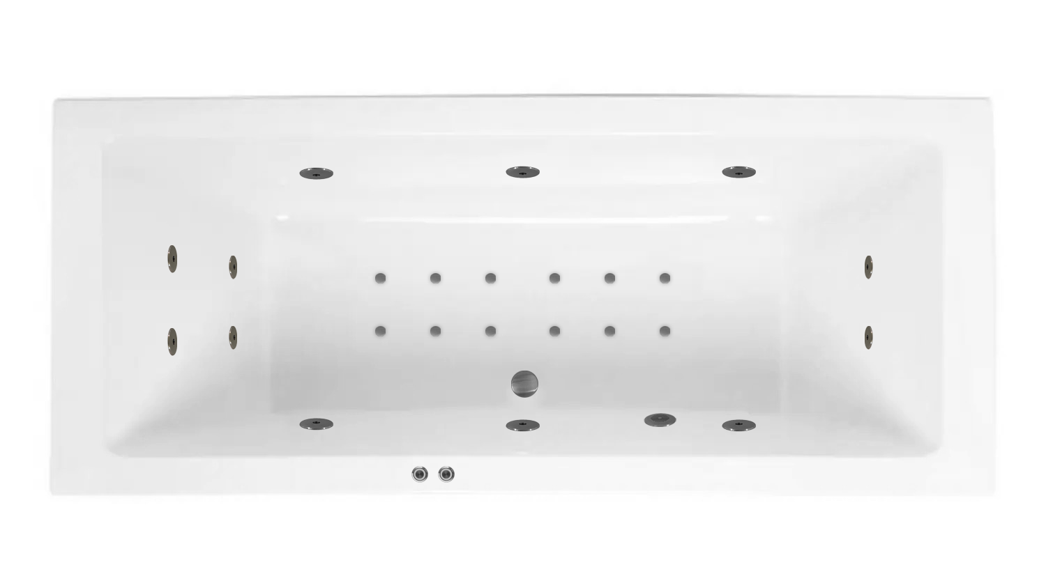 Lambini Designs Cube bubbelbad 180x80cm elektronisch 6 4 2 hydrojets en 12 aerojets RVS